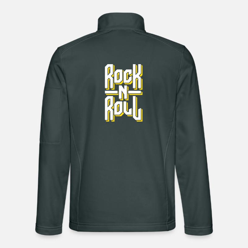 Conception typographique rock and roll audacieuse Veste en tissu softshell Unisexe