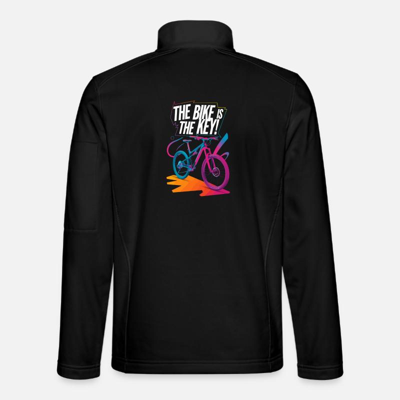 Vibrant Bicycle Enthusiasm Design - Unisex Softshell Jacket - black