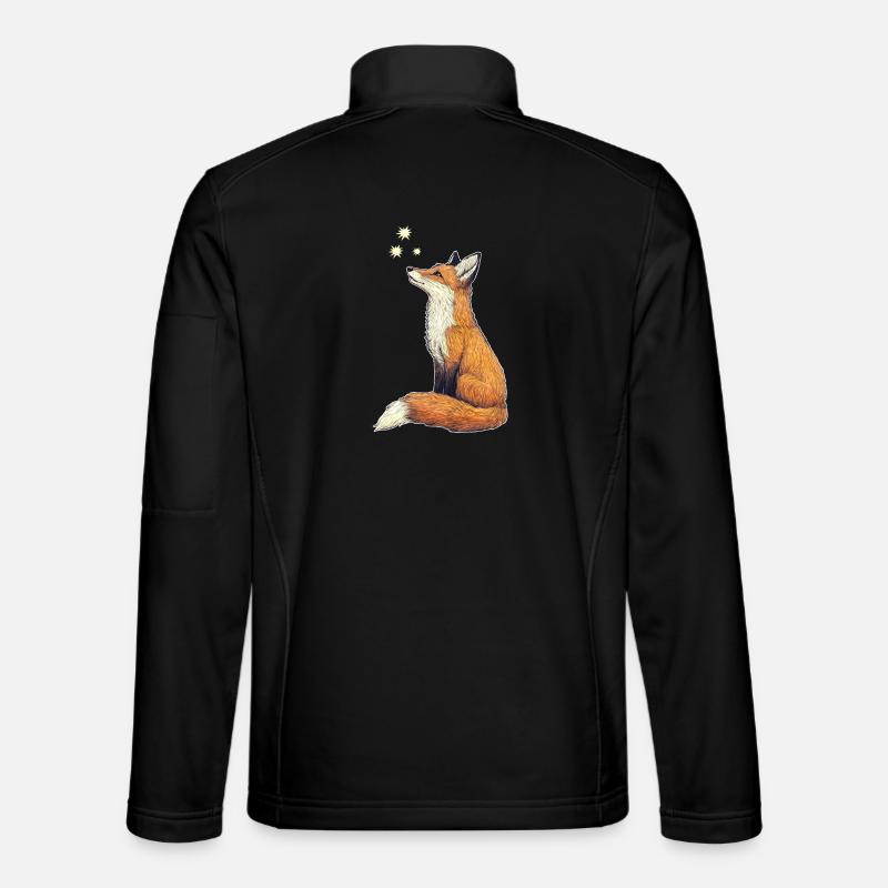 Fox with stars - Unisex Softshell Jacket - black