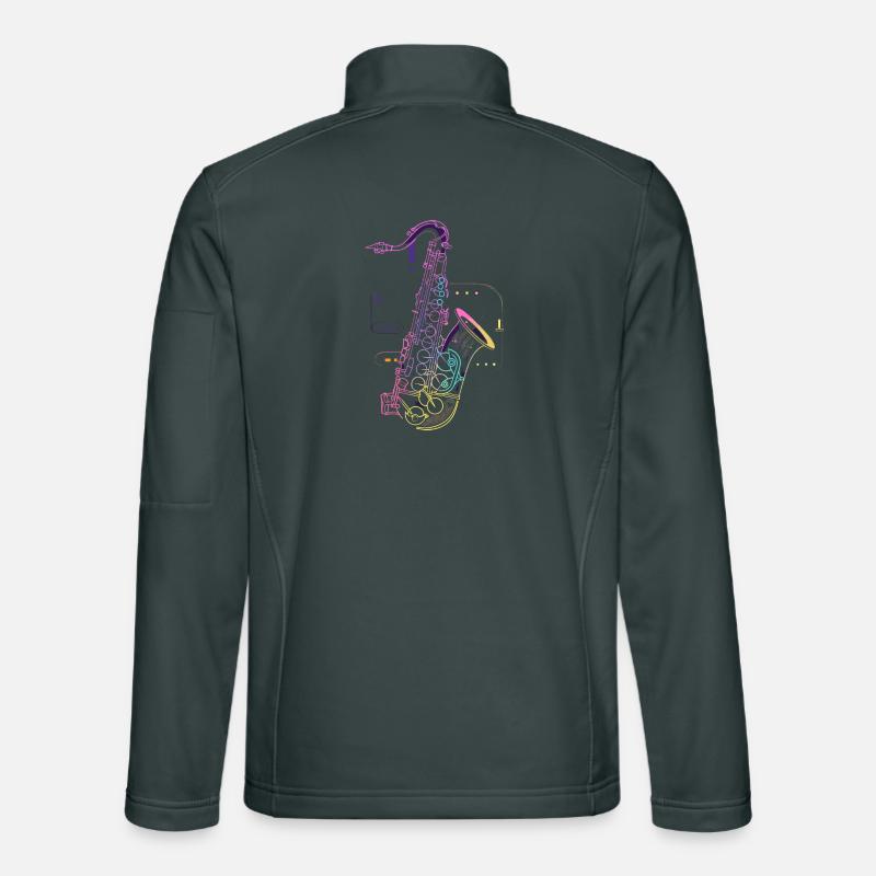 Dessin de saxophone Veste en tissu softshell Unisexe