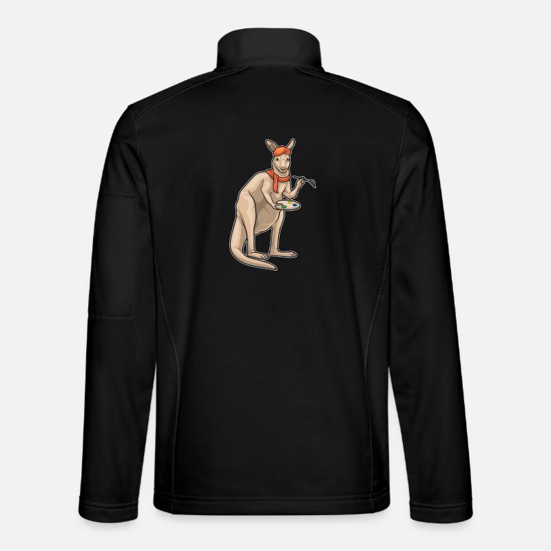 Kangaroo Painter Brush Painting - Unisex Softshell Jacket - black