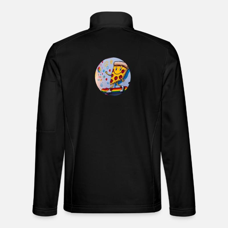 Pizza Slice Skateboard Graffiti - Unisex Softshell Jacket - black
