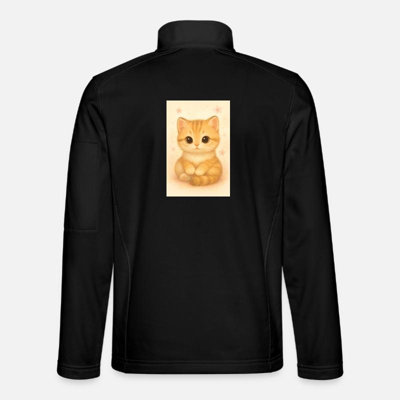 Cute cat – Cute Kitten Illustrati - Unisex Softshell Jacket - black