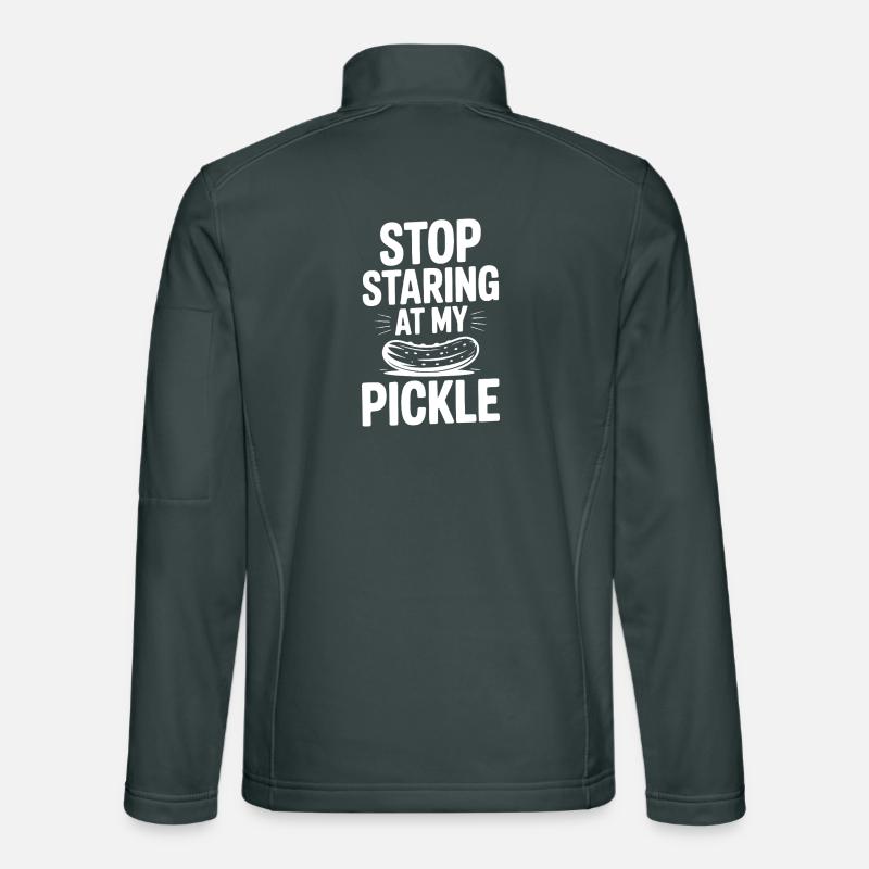 Stop Staring at My Pickle Unisex Softshell Jacket