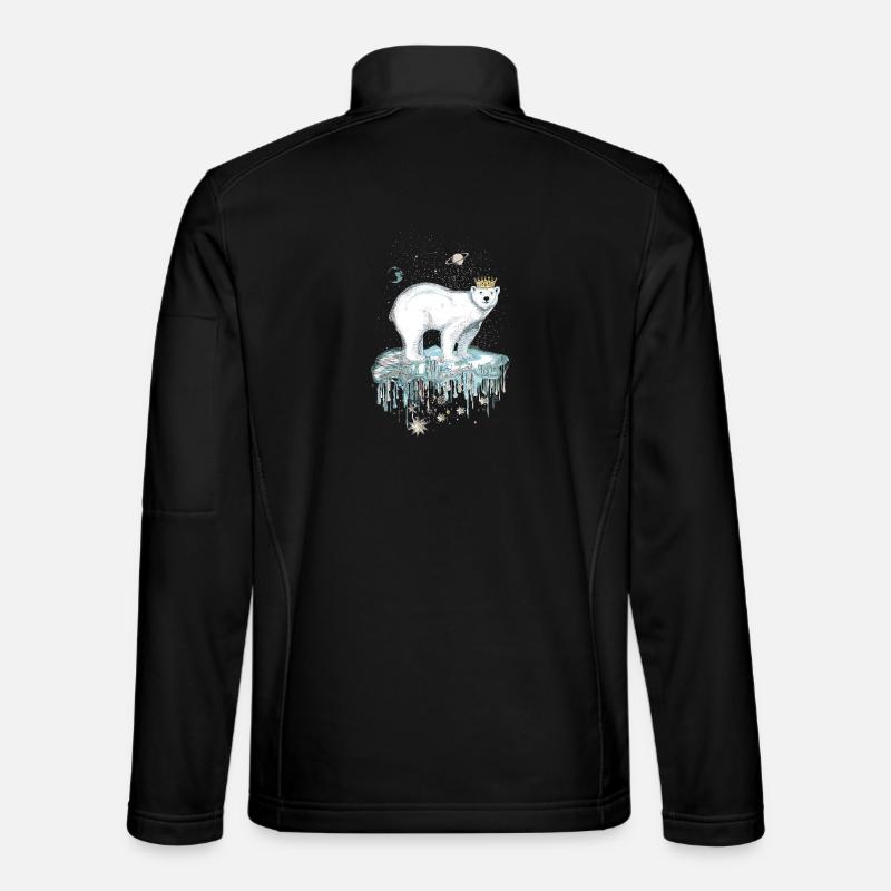 Majestätischer Eisbär mit Krone auf Eisscholle Unisex Softshelljacke