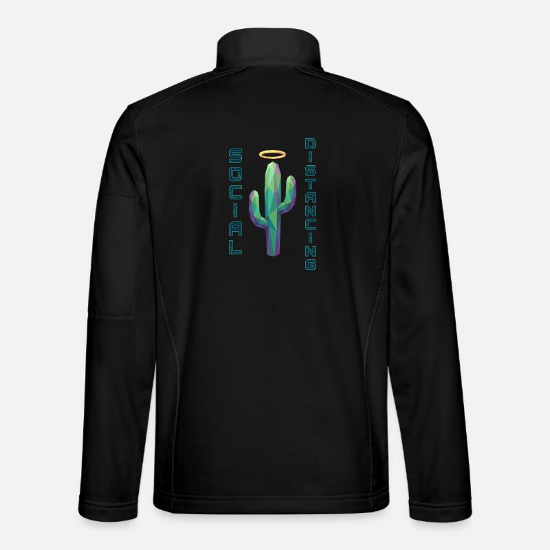 Social Distancing Kaktus - Unisex Softshelljacke - Schwarz