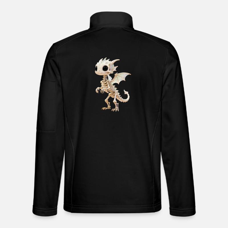 Cuddly Bonewing Dragon - Unisex Softshell Jacket - black