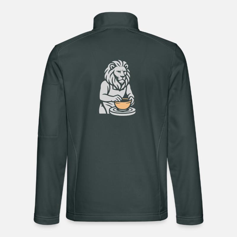 Silberner Geist: Der Meisterkeramikerlöwe Unisex Softshelljacke