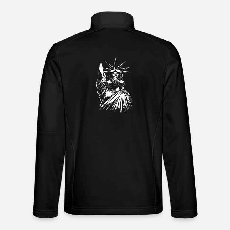 Statua Wolności z maską gazową - Kurtka softshell typu unisex - czarny