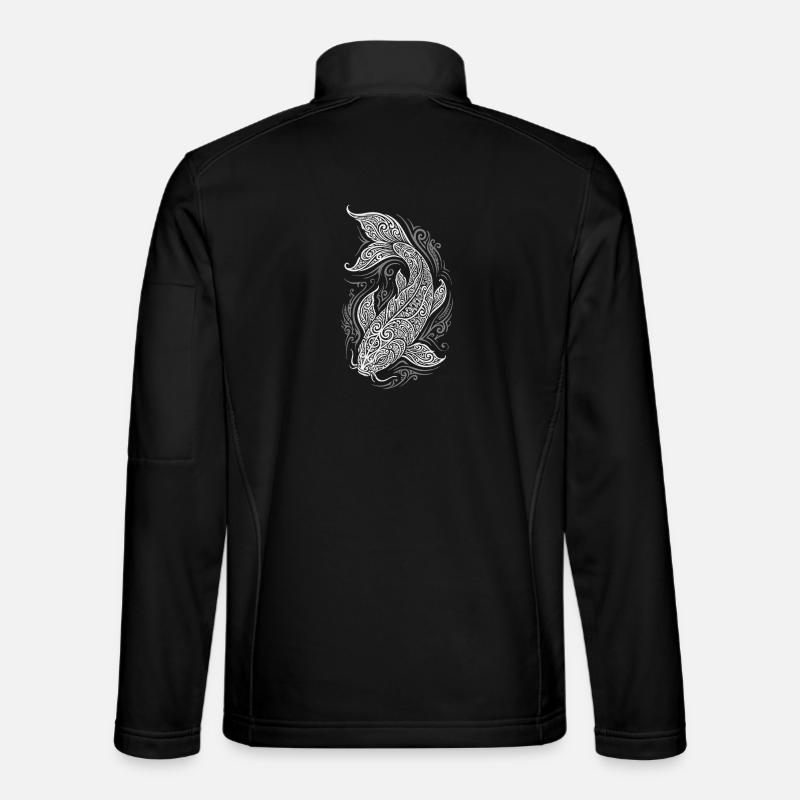 Ornament Koi Fish - Unisex Softshell Jacket - black