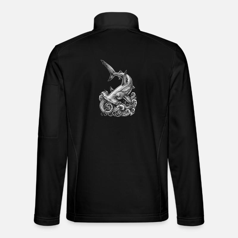 Hammerhai-Design - Unisex Softshelljacke - Schwarz