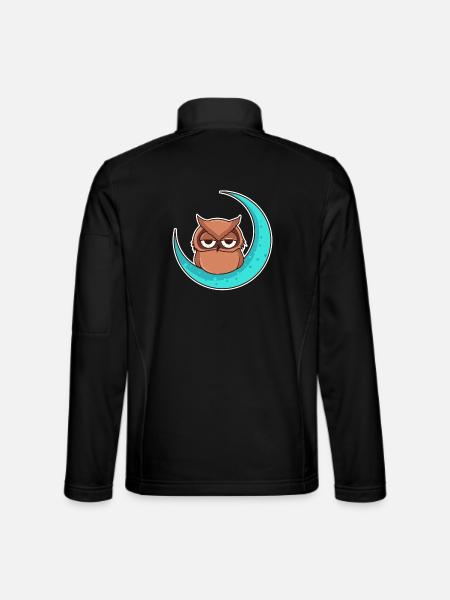 Hibou Hibou Lune - design - Veste en tissu softshell Unisexe - noir - Dos