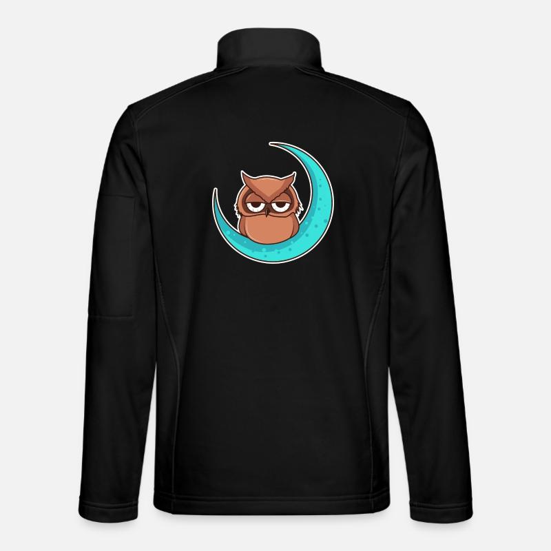 Owl owl moon - design - Unisex Softshell Jacket - black