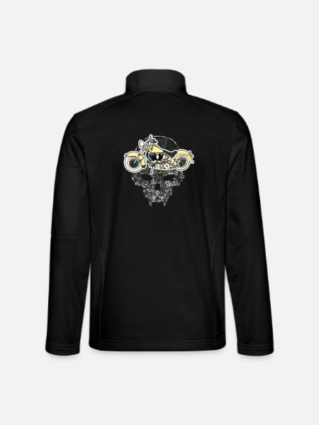 Totenkopf Motorrad - Unisex Softshelljacke - Schwarz - Hinten