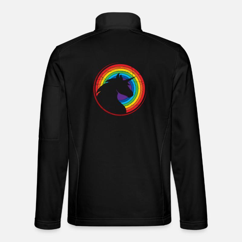 Einhorn - Bunt - Regenbogen - Unisex Softshelljacke - Schwarz