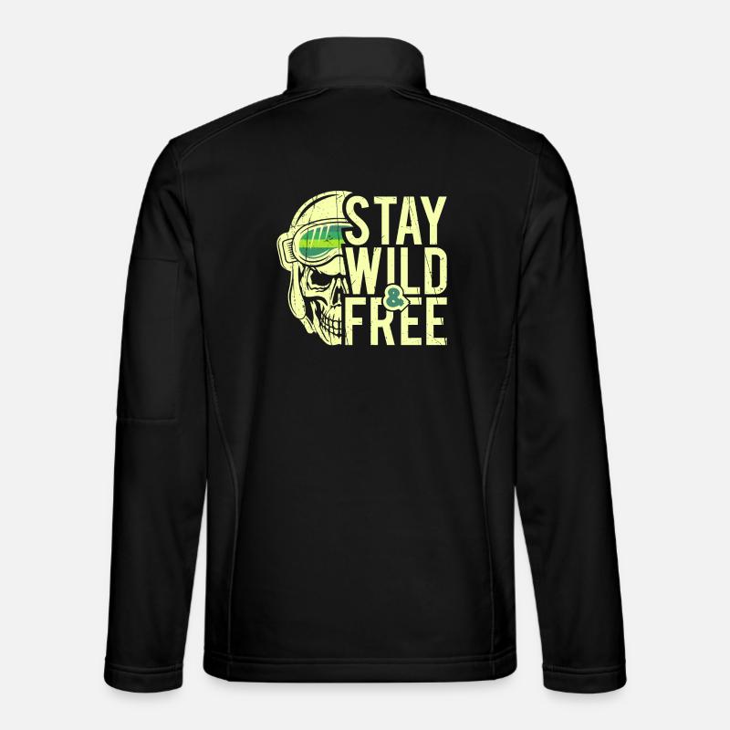 Stay Wild and Free - Design - Unisex Softshell Jacket - black