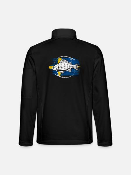 Sweden fishing perch - Unisex Softshell Jacket - black