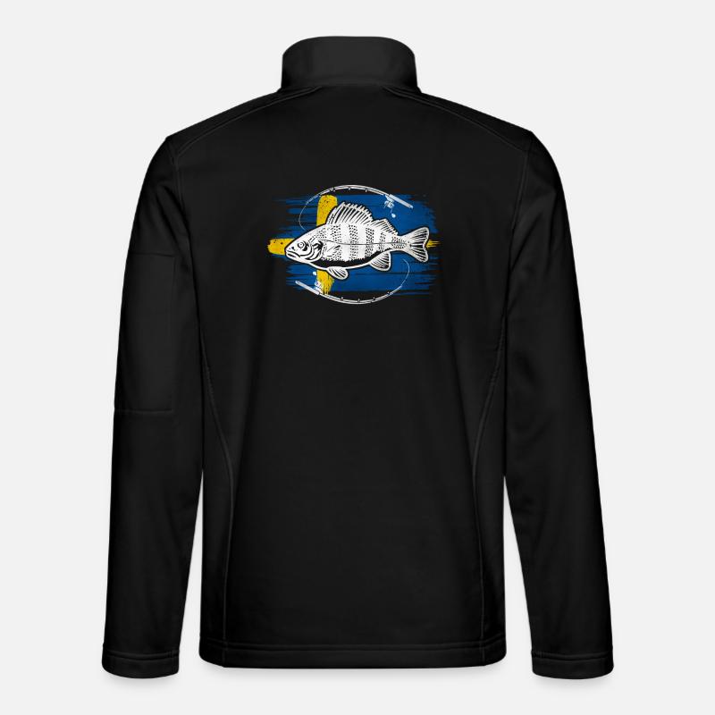 Sweden fishing perch - Unisex Softshell Jacket - black