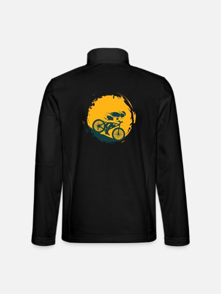 Mountain Biker avec swing t-shirt pull autocollant - Veste en tissu softshell Unisexe - noir - Dos