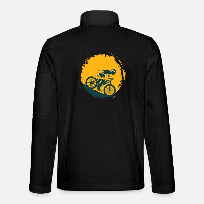 Mountainbiker mit Schwung - Unisex Softshelljacke - Schwarz