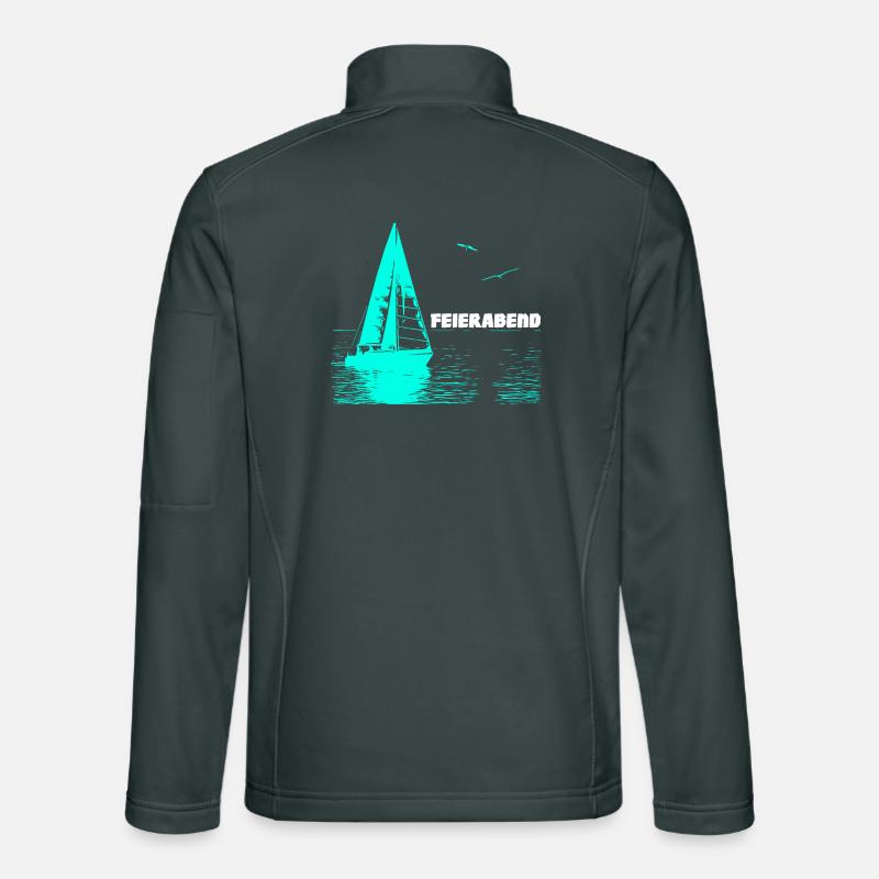 Feierabend Segelboot und 2 Möwen Unisex Softshelljacke