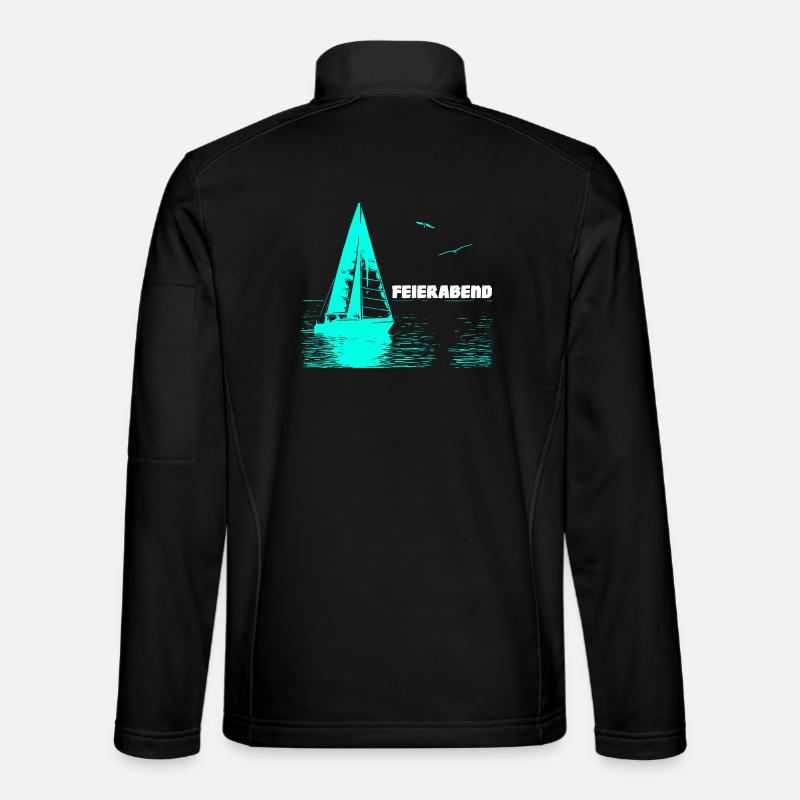 Feierabend Segelboot und 2 Möwen Unisex Softshelljacke