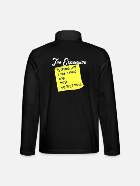 Liste de courses trop chère - Veste en tissu softshell Unisexe - noir - Dos