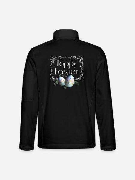 Lettrage joyeux de Pâques avec des œufs de Pâques - Veste en tissu softshell Unisexe - noir - Dos
