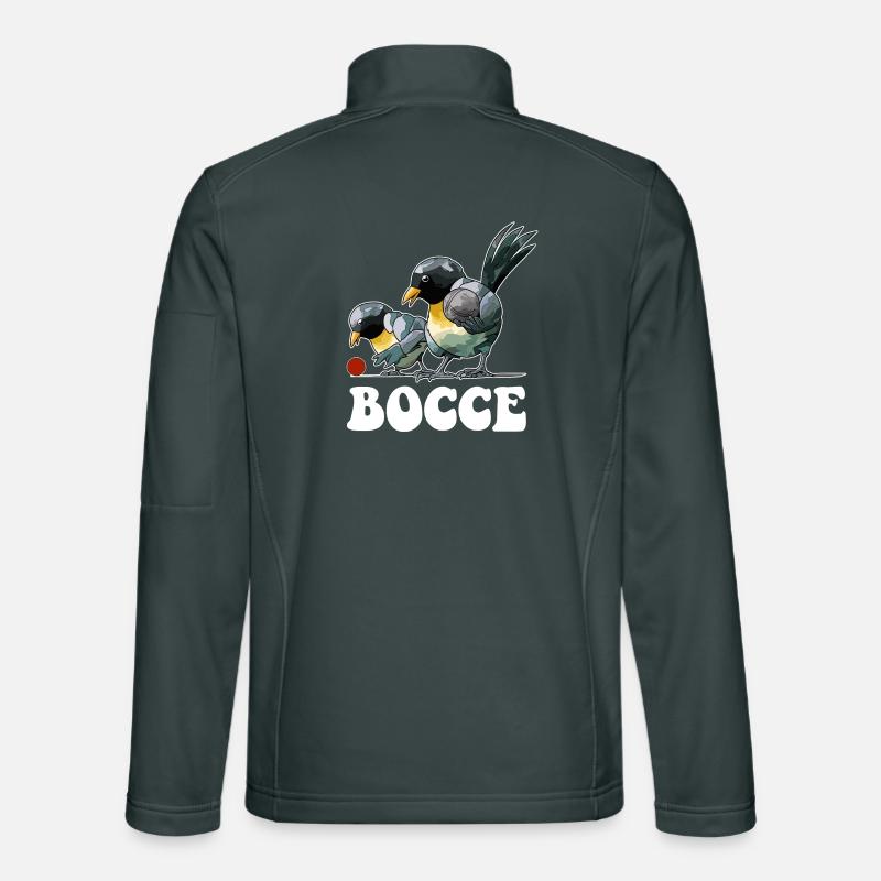 Boccespieler Spruch Ball Vogel mit Jack Bocci Unisex Softshelljacke