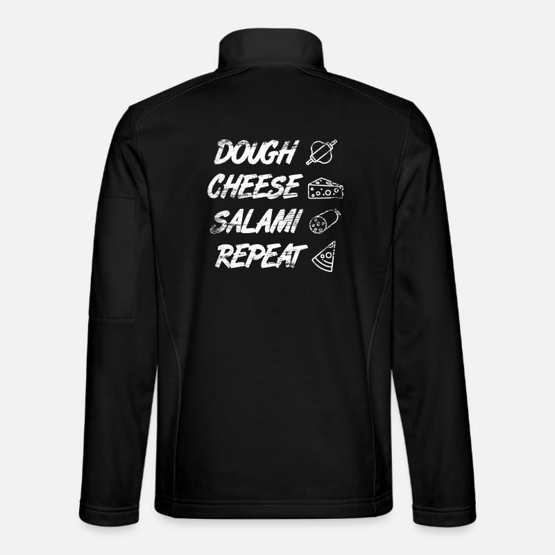 Dough Cheese Salami Repeat - Unisex Softshell Jacket - black