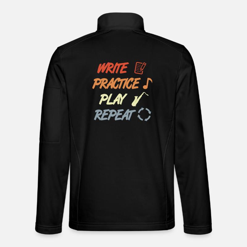 Écrire, Pratiquer, Jouer, Répéter - Veste en tissu softshell Unisexe - noir
