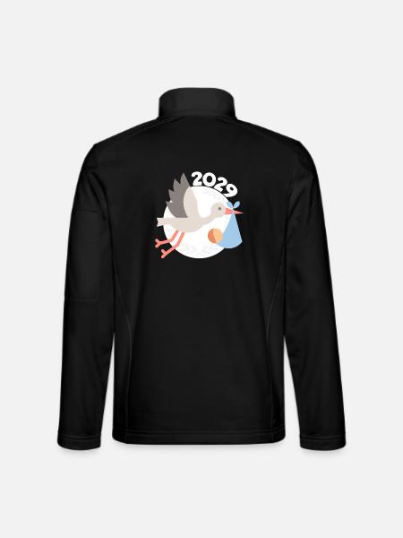 Cigogne avec bébé 2029 - Veste en tissu softshell Unisexe - noir