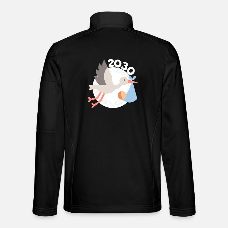 Cigogne avec bébé 2030 - Veste en tissu softshell Unisexe - noir