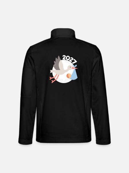 Cigogne avec bébé 2027 - Veste en tissu softshell Unisexe - noir