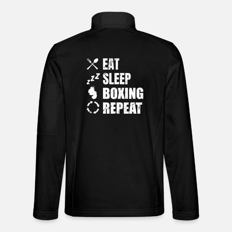 Manger Sommeil Boxe Répéter - Veste en tissu softshell Unisexe - noir