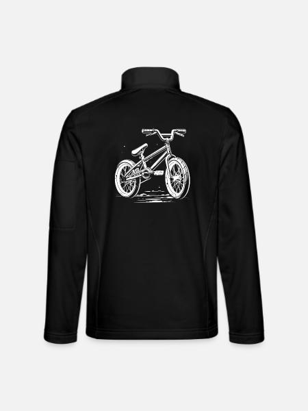 BMX Bicycle Drawing - Unisex Softshell Jacket - black