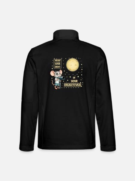Mouse and Cheese Moon - Unisex Softshell Jacket - black
