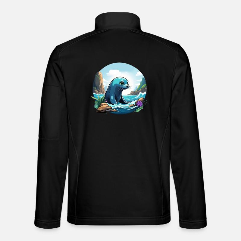 Phoque sur la côte Veste en tissu softshell Unisexe