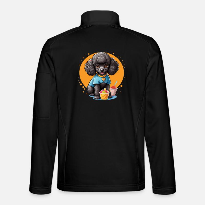 Black poodle at dessert Unisex Softshell Jacket