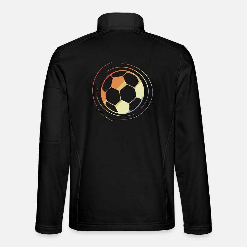 Football Drawing Retro Style - Unisex Softshell Jacket - black