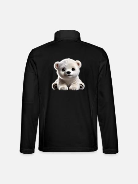 Mignon design d’ourson polaire - Veste en tissu softshell Unisexe - noir