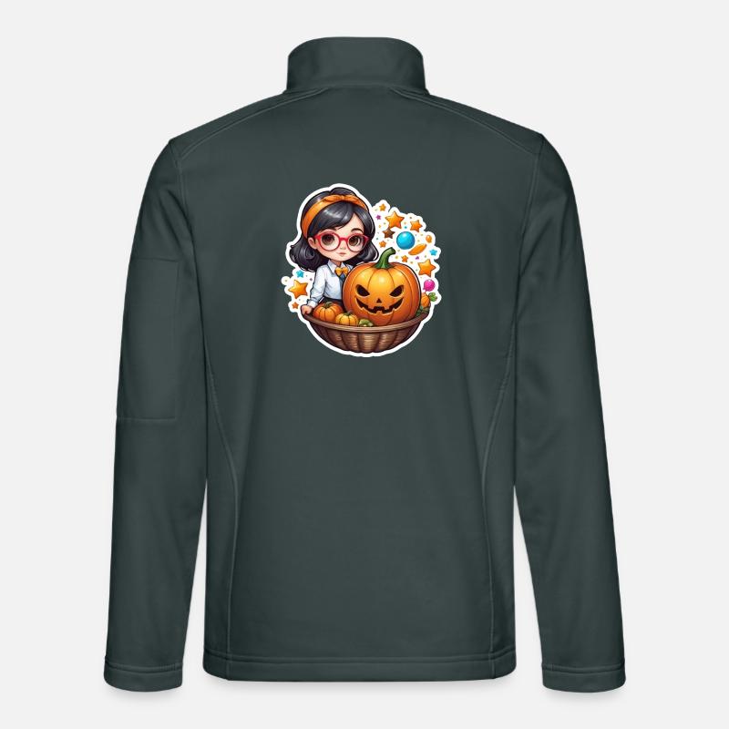 Mädchen zu Halloween Kürbis-Körbchen Unisex Softshelljacke