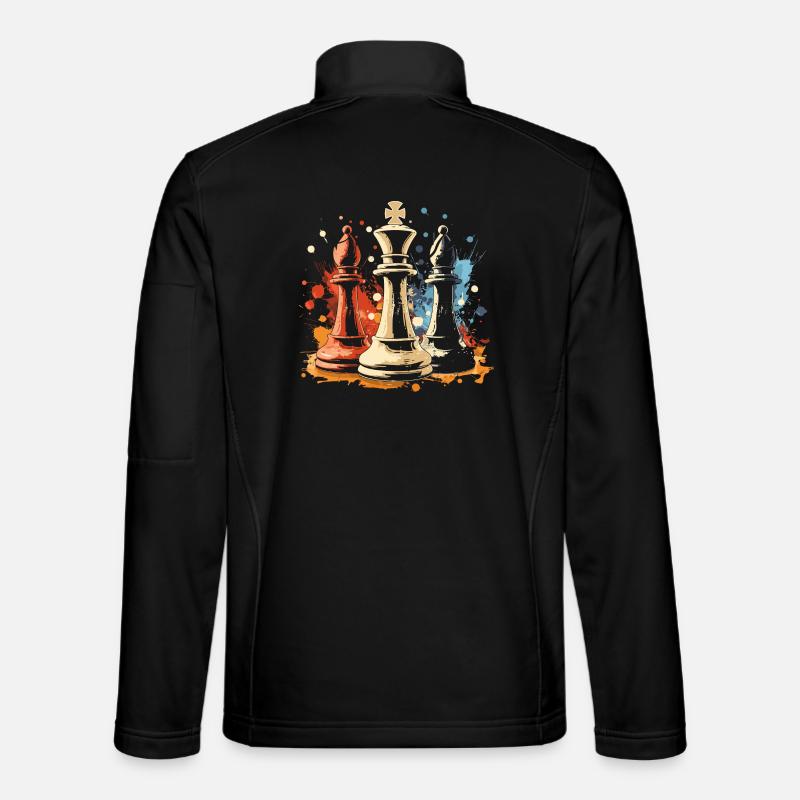 Chess Bishop and King Graffiti - Unisex Softshell Jacket - black