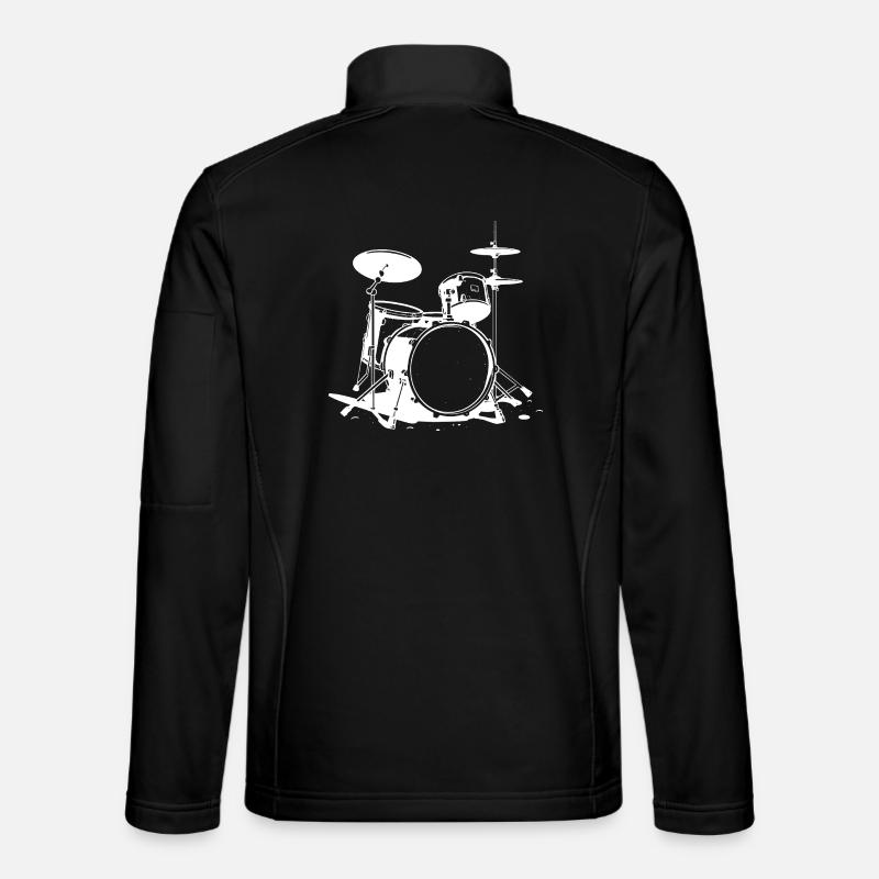 Drum Set Drawing - Unisex Softshell Jacket - black