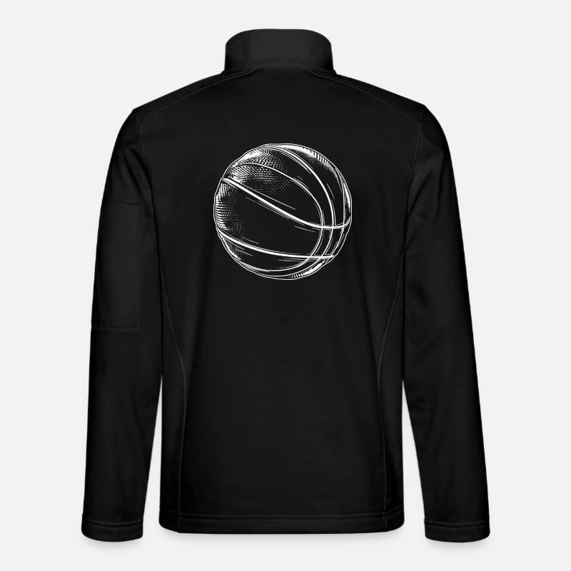 Basketball Drawing - Unisex Softshell Jacket - black