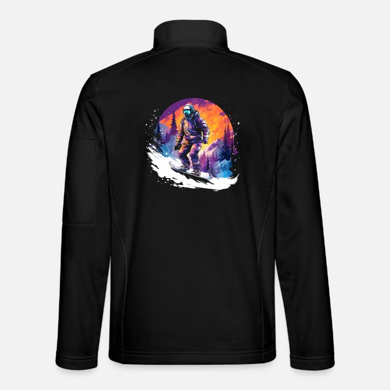 Snowboarding 80er Jahre - Unisex Softshelljacke - Schwarz