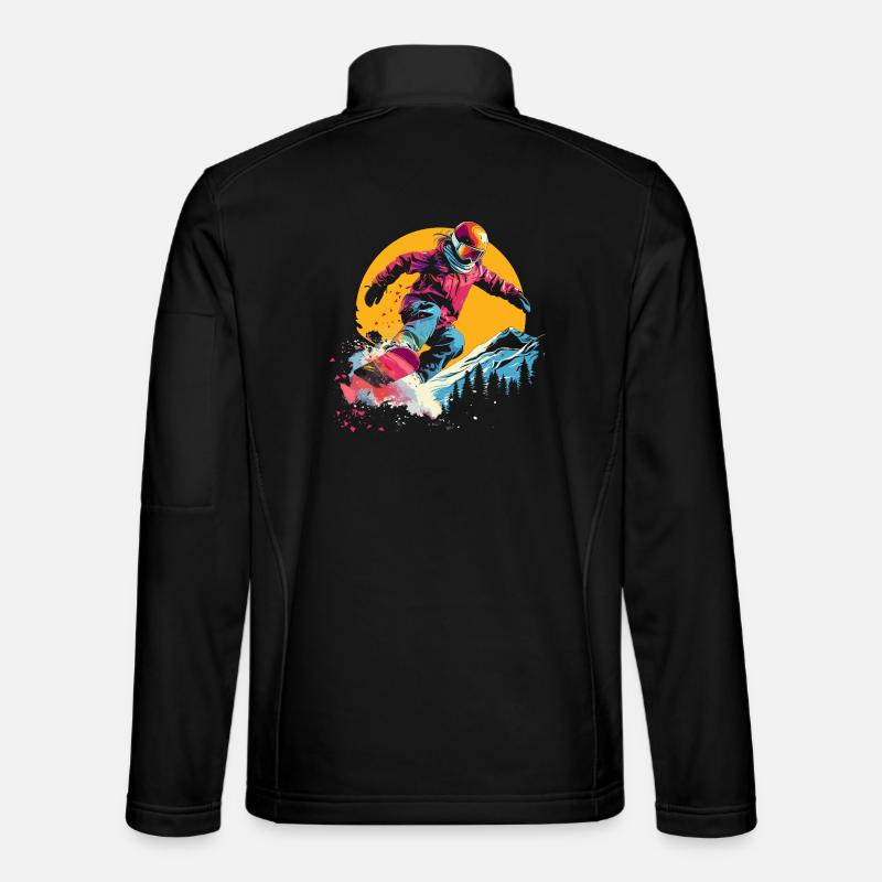 Snowboarder Synthwave - Veste en tissu softshell Unisexe - noir