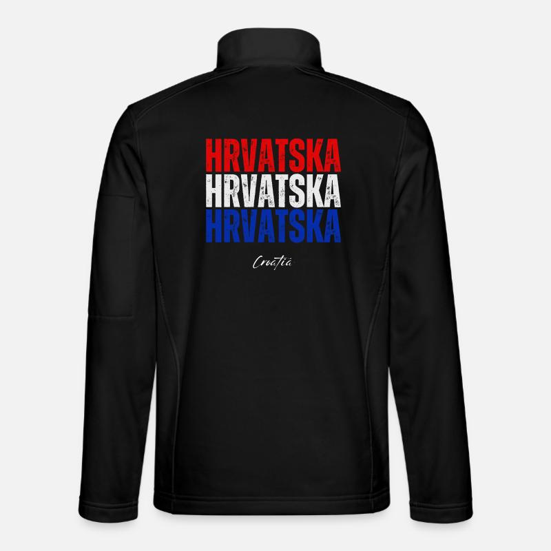 Drapeau croate, fierté croate - Veste en tissu softshell Unisexe - noir