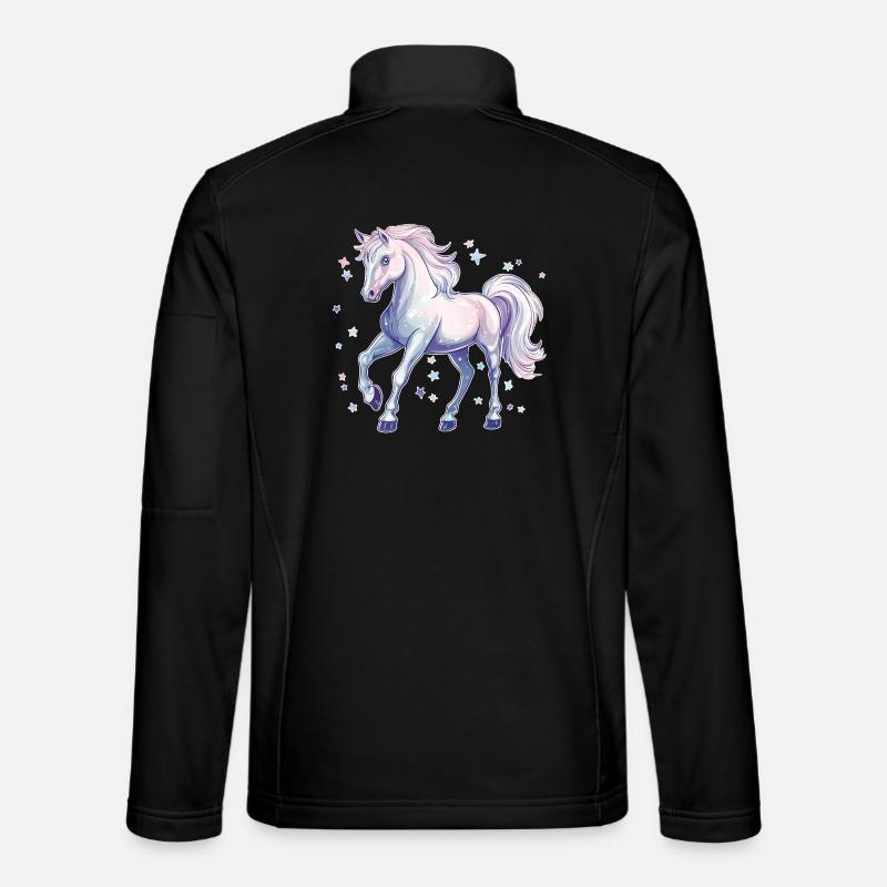 Pferd mit Sternen - Unisex Softshelljacke - Schwarz