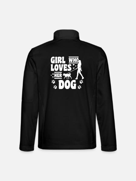 Mädchen das Hunde liebt - Unisex Softshelljacke - Schwarz